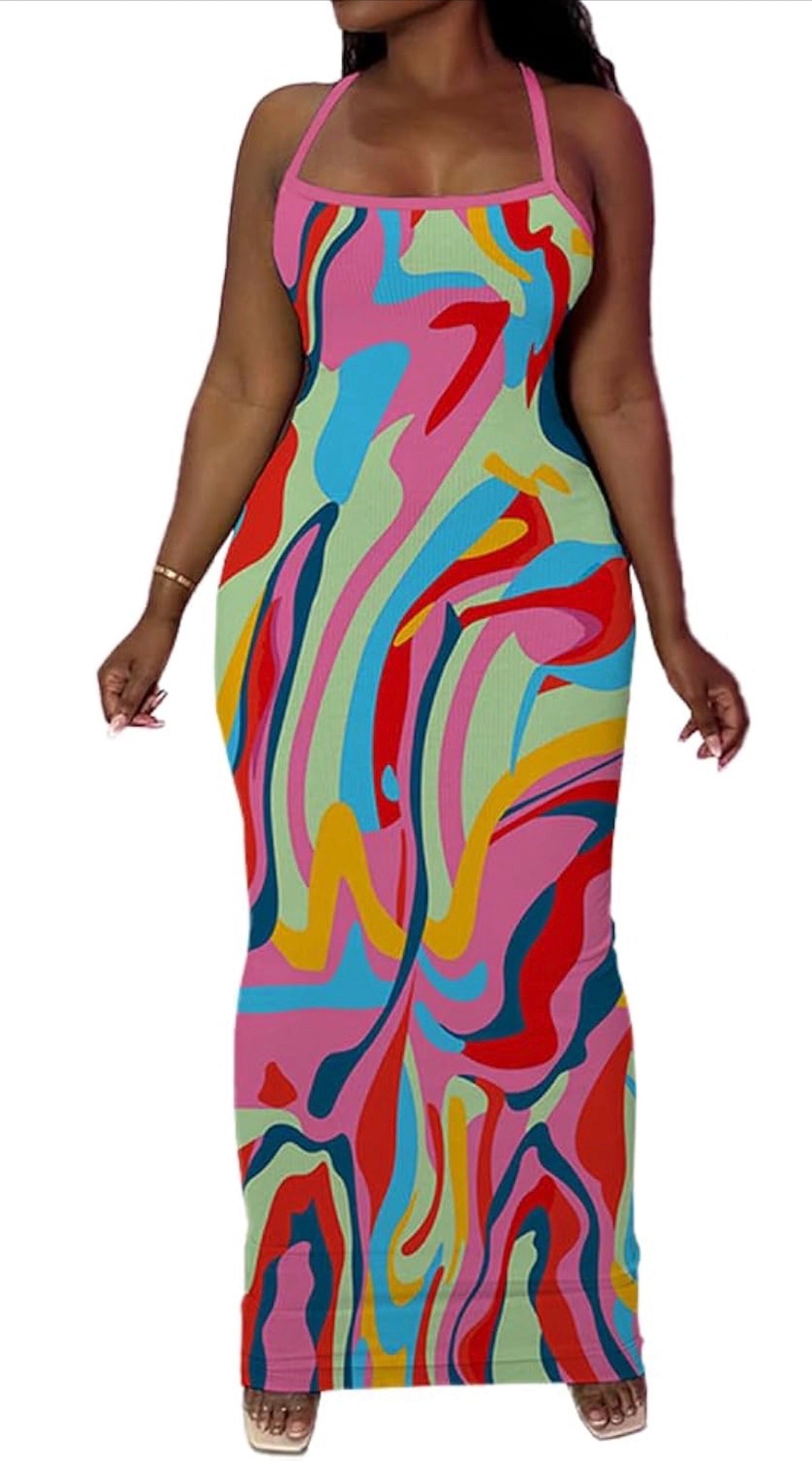 Cotton Candy Swirl Maxi Dress