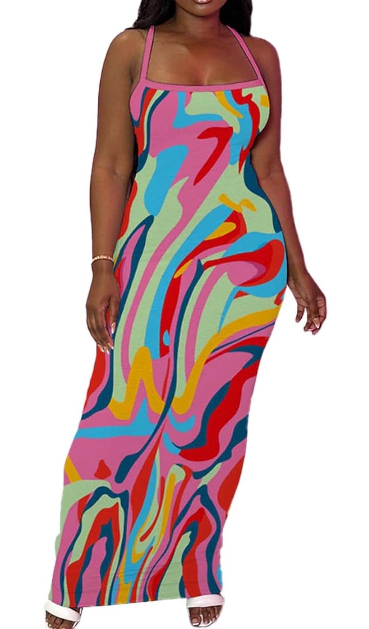 Cotton Candy Swirl Maxi Dress