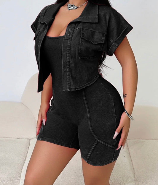 Blackout Babe Romper Set