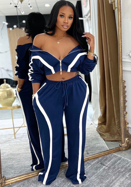 Royal Blue Luxe Sport Two Piece Set