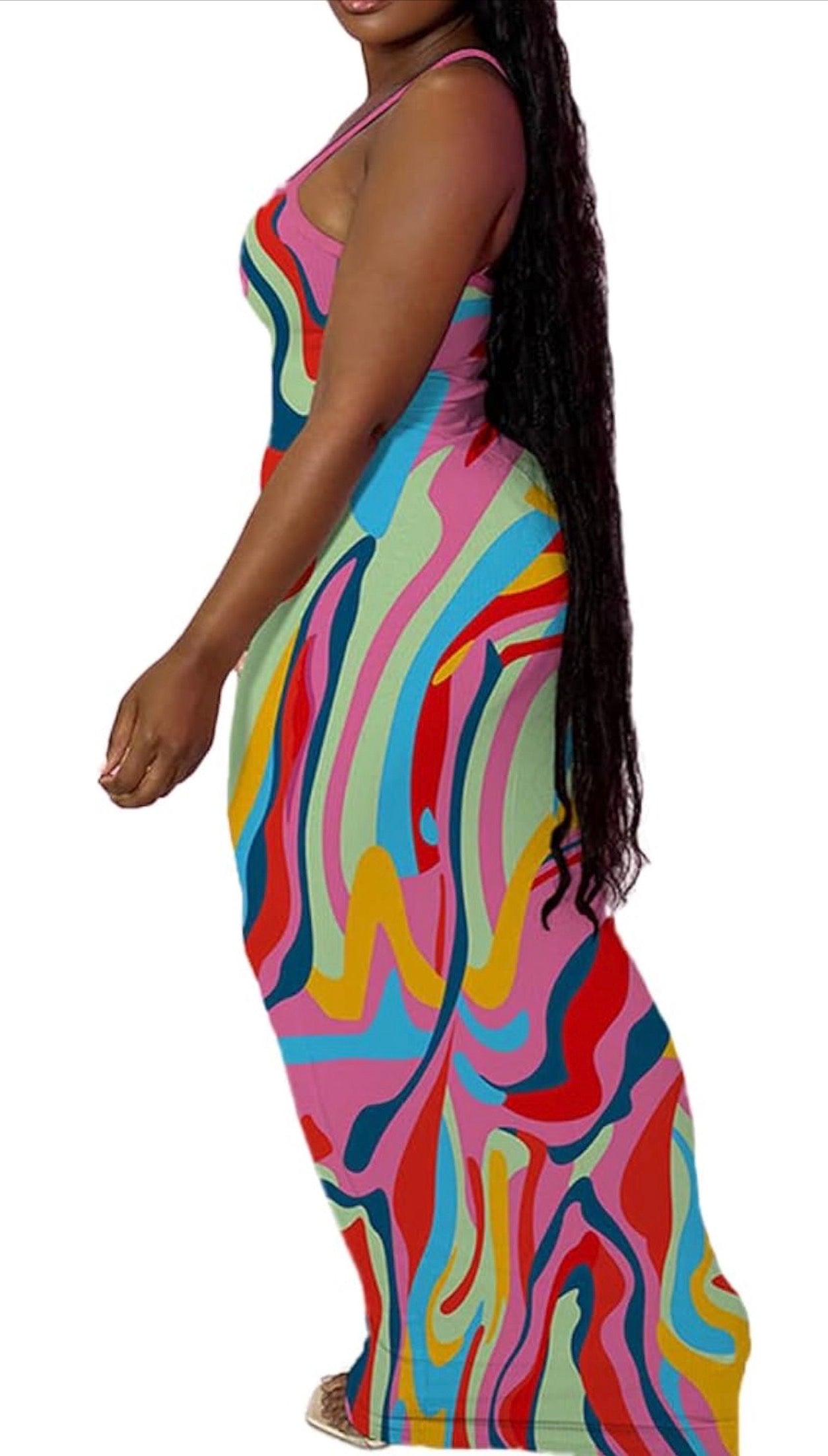 Cotton Candy Swirl Maxi Dress